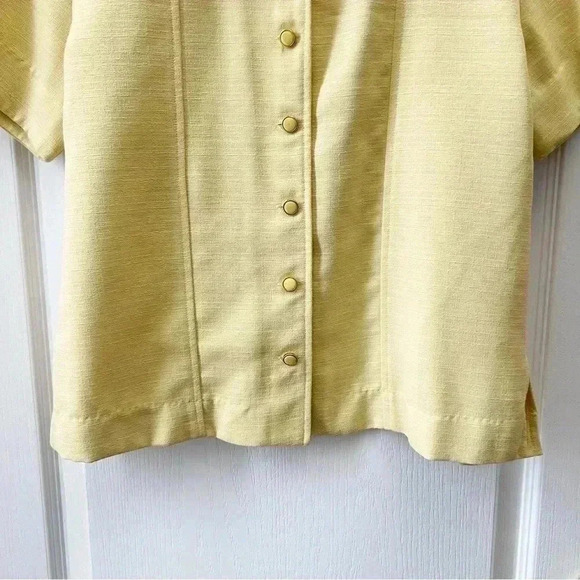 Vintage Pantsuit Blazer Trousers Matching Set Yellow Size 8 Petite - Picture 8 of 16